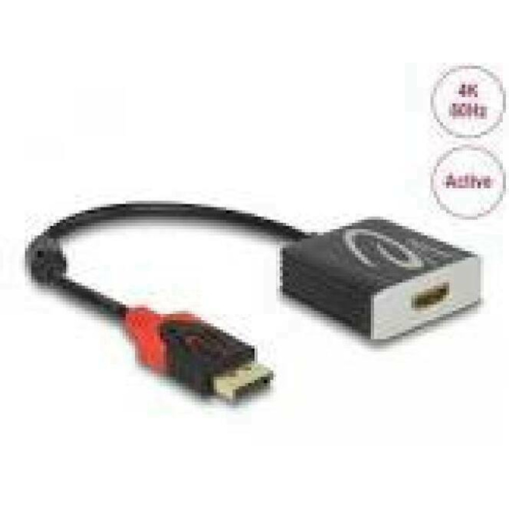 DELOCK Active DisplayPort 1.4 to HDMI Adapter 4K 60Hz HDR