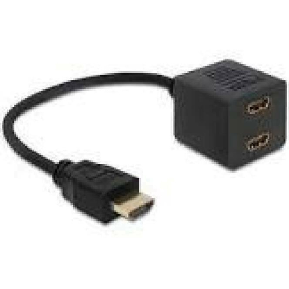DELOCK Adapter HDMI High Speed with Ethernet 1x male > 2x female