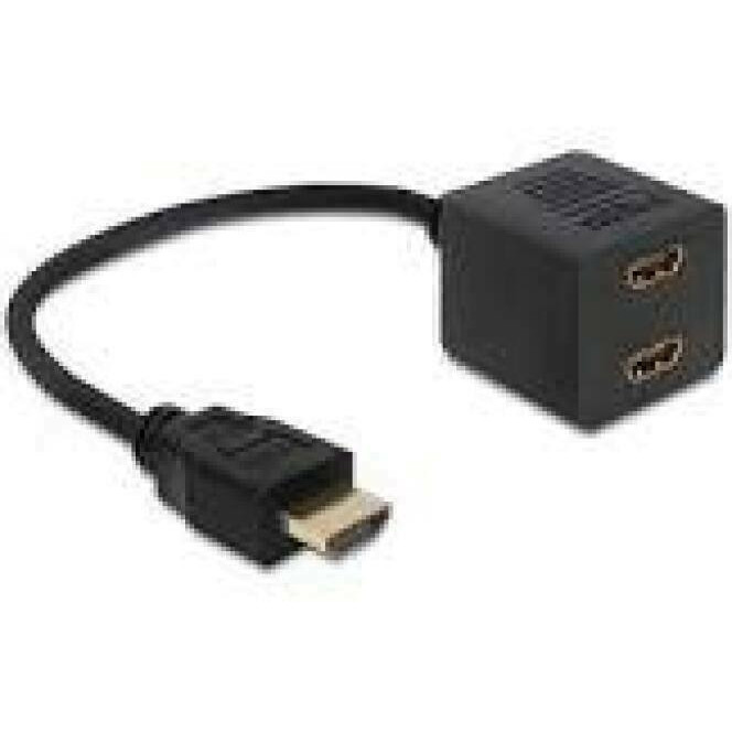 DELOCK Adapter HDMI High Speed with Ethernet 1x male > 2x female