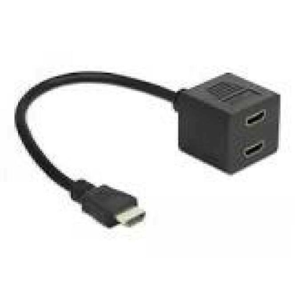 DELOCK Adapter HDMI High Speed with Ethernet 1x male > 2x female