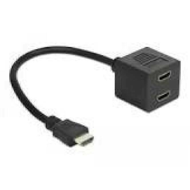 DELOCK Adapter HDMI High Speed with Ethernet 1x male > 2x female