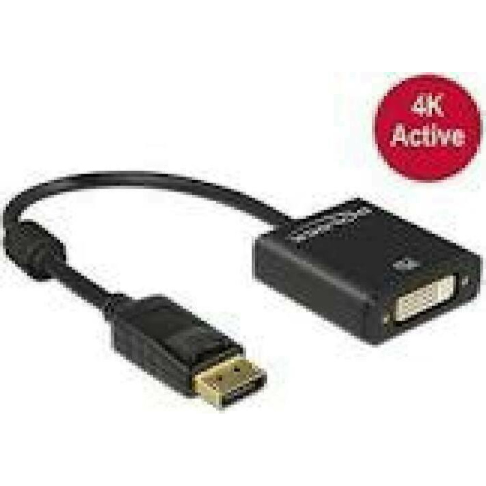 DELOCK Adapter DisplayPort 1.2 Stecker > HDMI Buchse schwarz 4K Aktiv