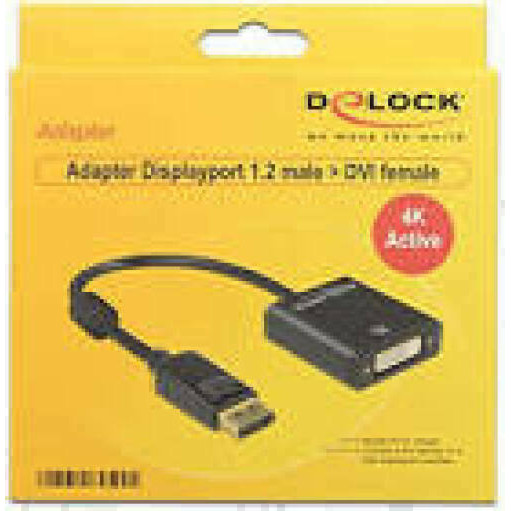 DELOCK Adapter DisplayPort 1.2 Stecker > HDMI Buchse schwarz 4K Aktiv