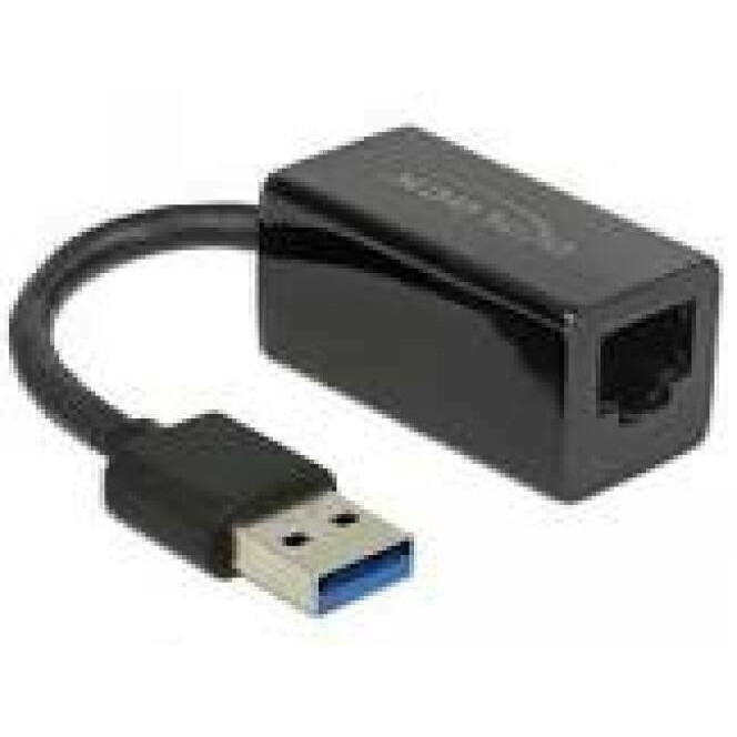 DELOCK Adapter SuperSpeed USB USB 3.1 Gen 1 with USB Type-A male > Gigabit LAN 10/100/1000 Mbps compact black