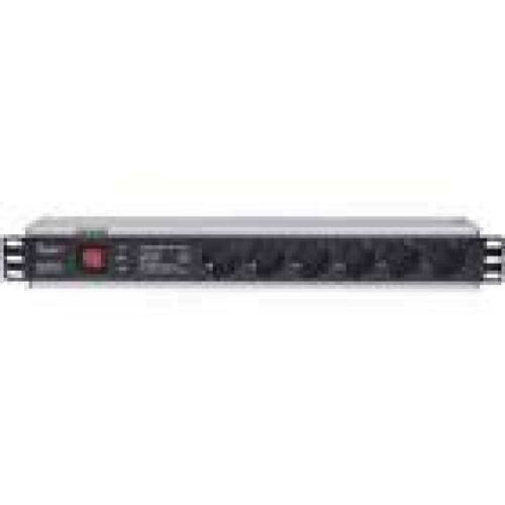 INTELLINET 19inch Power Strip 6-way German layout with Surge Protection 3m Power Cord 1.5U