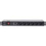 INTELLINET 19inch Power Strip 6-way German layout with Surge Protection 3m Power Cord 1.5U