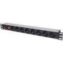 INTELLINET Power Strip 19inch 8-way German layout with Surge Protection 3m Power Cord 1U