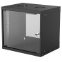 INTELLINET 19inch 48.26cm Basic Wallmount Cabinet 9U 487x540x400mm H x W x D IP20-Rated Housing Flatpack Black