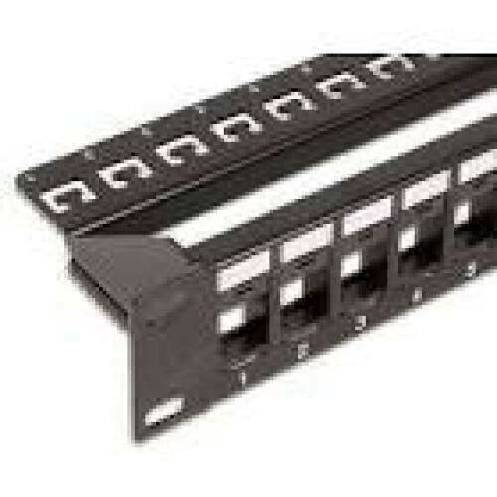 INTELLINET Blank 24-port panel for Keystone Jack 1U 19 with cable organizer