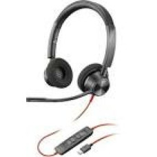 HP Poly Blackwire 3320-M Blackwire 3300 series headset on-ear wired active noise cancelling USB-A black Certified Microsoft Teams