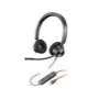 HP Poly Blackwire 3320-M Blackwire 3300 series headset on-ear wired active noise cancelling USB-A black Certified Microsoft Teams