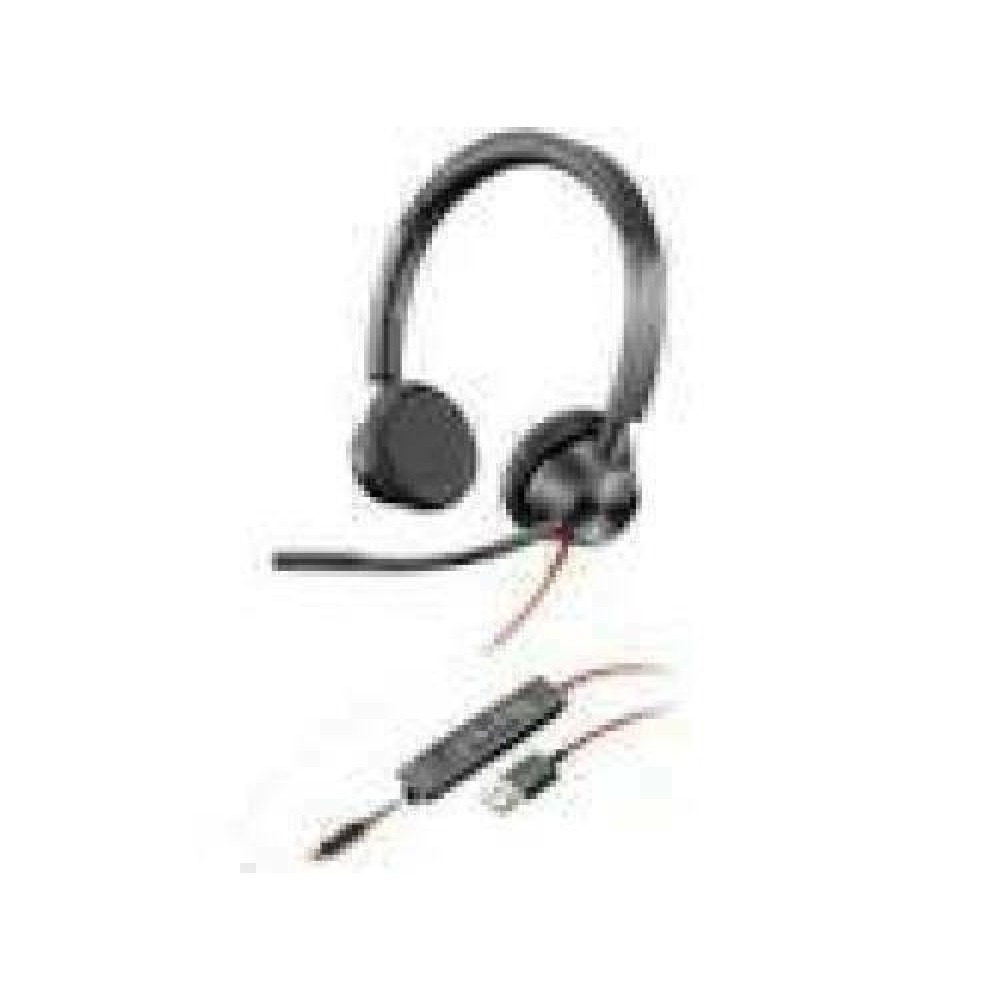 HP Poly Blackwire 3325 Blackwire 3300 series headset on-ear wired active noise cancelling 3.5mm jack USB-A black Microsoft Teams