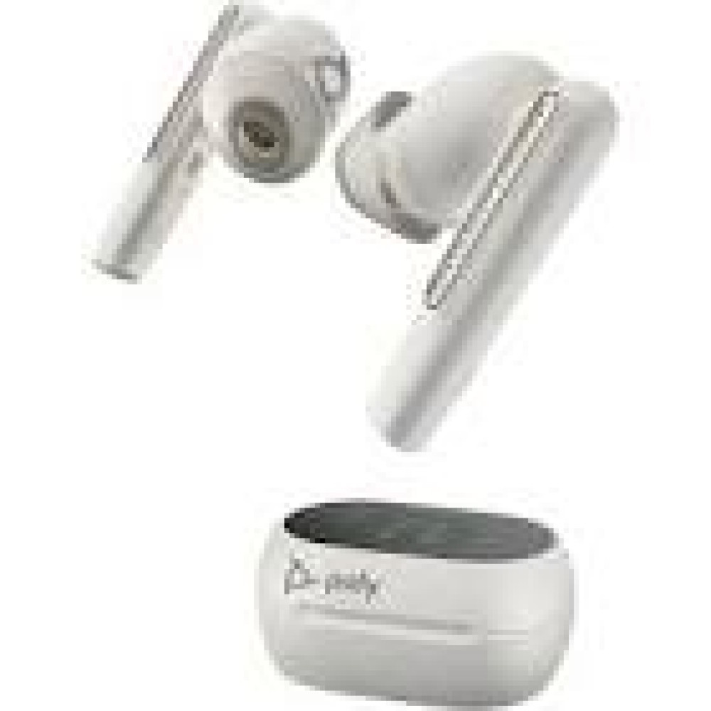 HP Poly Voyager Free 60+ UC M White Sand Earbuds +BT700 USB-A Adapter +Touchscreen Charge Case
