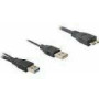 DELOCK Cable USB 3.0 Y 1x USB 3.0 micro-B St+ USB 2.0-A St 20cm