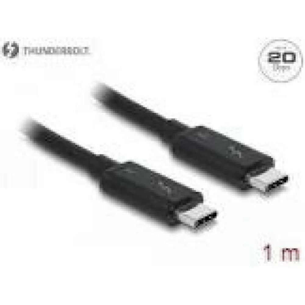 DELOCK cable Thunderbolt 3 USB-C male > USB-C male passive 1.0 m 5 A 20 Gb/s black