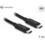 DELOCK cable Thunderbolt 3 USB-C male > USB-C male passive 1.0 m 5 A 20 Gb/s black