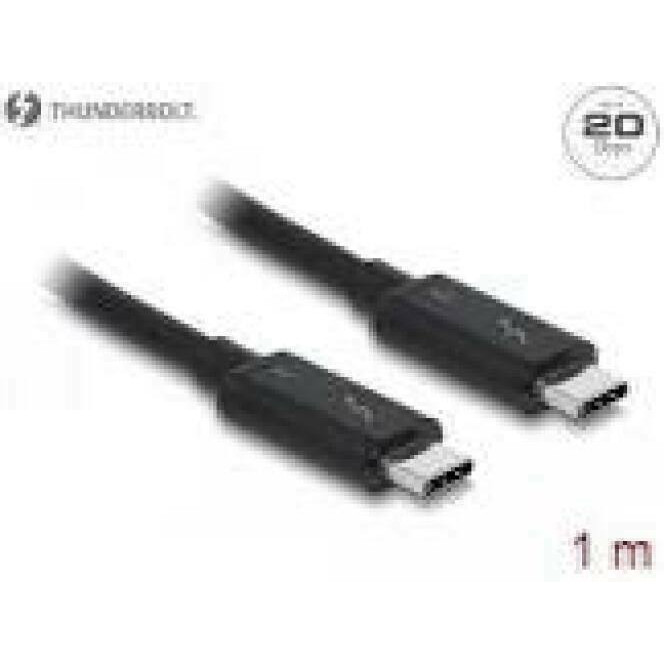 DELOCK cable Thunderbolt 3 USB-C male > USB-C male passive 1.5 m 5 A 20 Gb/s black