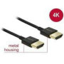 DELOCK Cable High Speed HDMI with Ethernet - HDMI-A male > HDMI-A male 3D 4K 0.25 m Slim High Quality