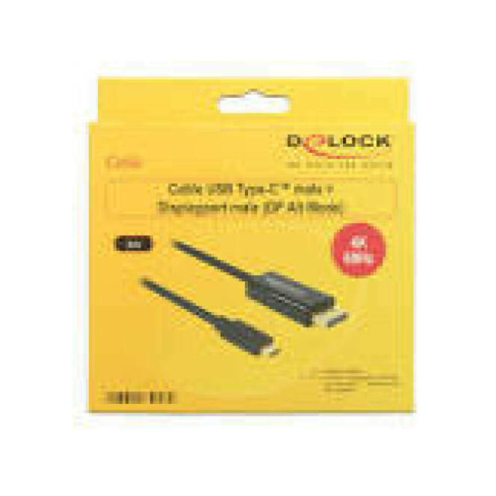 DELOCK Cable USB Type-C male > Displayport male (DP Alt Mode) 4K 60 Hz 1 m black