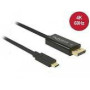 DELOCK Cable USB Type-C male > Displayport male (DP Alt Mode) 4K 60 Hz 2 m black