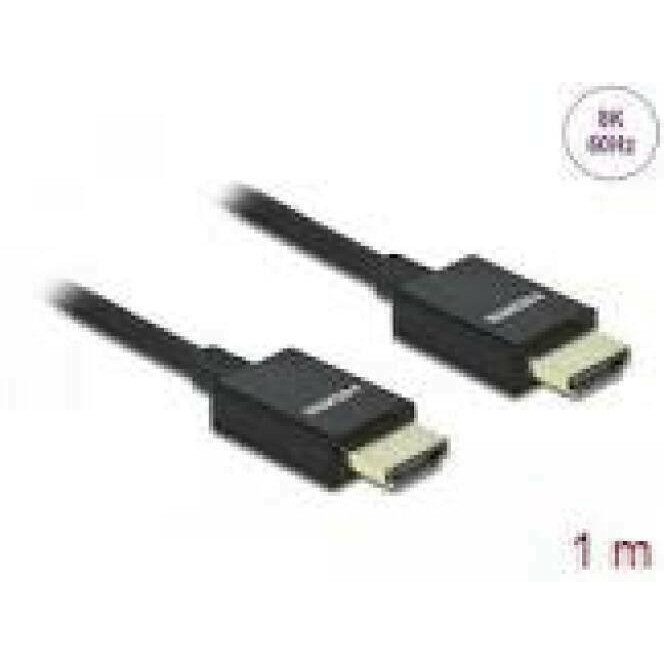 DELOCK Coaxial High Speed HDMI Cable 48 Gbps 8K 60 Hz black 1 m