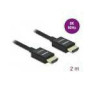 DELOCK HDMI Coaxial M/M v2.1 cable 2m 8K 60Hz braiding black