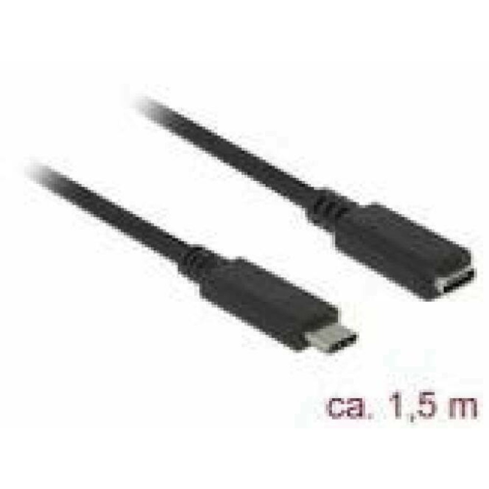 DELOCK Extension cable SuperSpeed USB USB 3.1 Gen 1 USB Type-C male > female 3 A 1.5 m black