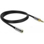 DELOCK Stereo Jack Extension Cable 3.5 mm 3 pin male to female with 6.35 mm screw adapter 1 m