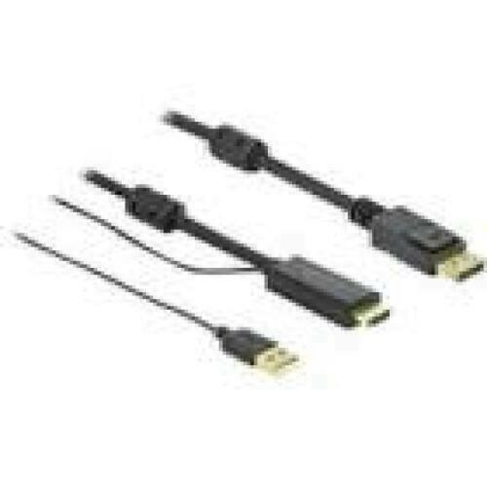 DELOCK HDMI M DisplayPort M 4K cable 2m powered by USB A M black