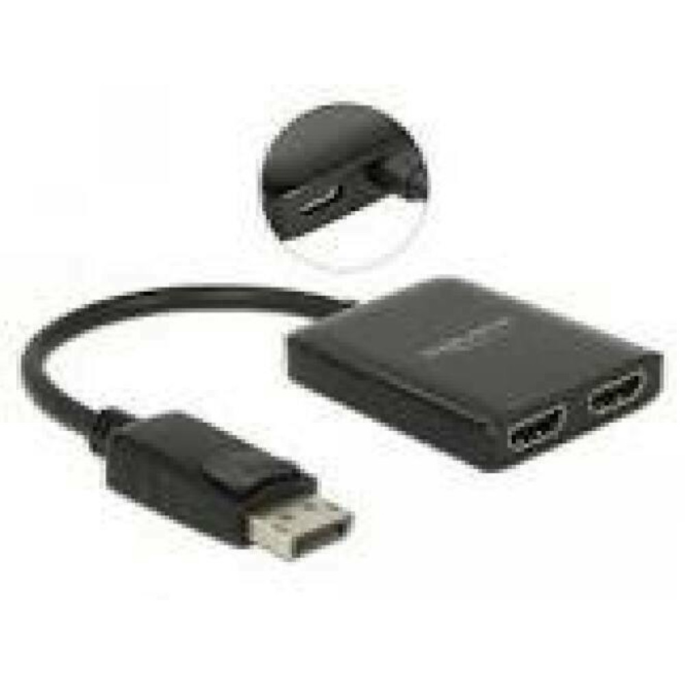 DELOCK Displayport 1.2 Splitter 1 x Displayport in > 2 x HDMI out 4K 30 Hz