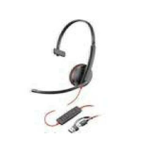 HP Poly Blackwire 3310 Monaural Microsoft Teams Certified USB-C Headset +USB-C/A Adapter