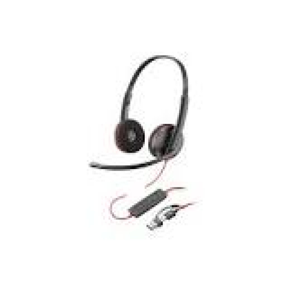HP Poly Blackwire 3220 Stereo USB-C Headset +USB-C/A Adapter