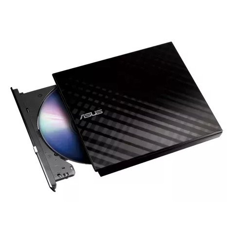 ASUS SDRW-08D2S-U Lite ext.Slim DVD Writer 8x DVD±R 6x DVD±R DL 5x DVD-RAM USB 2.0 incl.Cyberlink Power2Go black