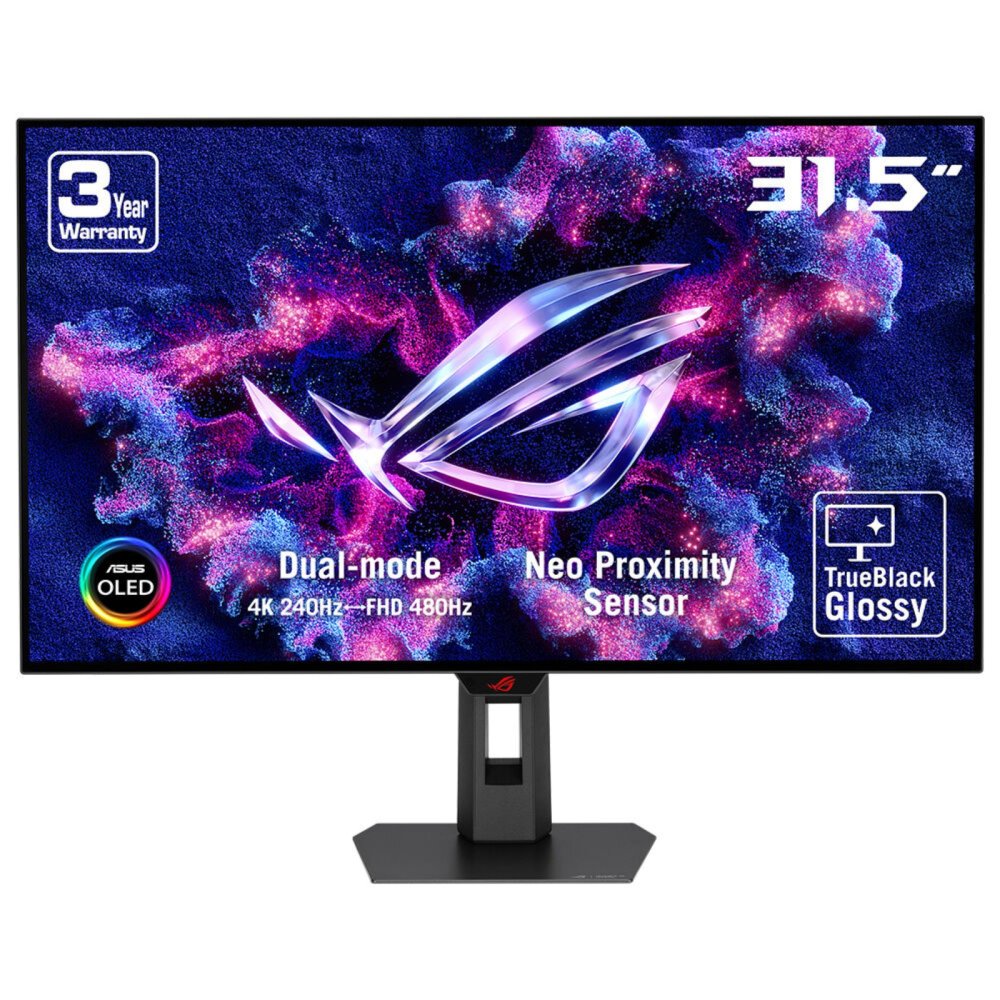 ASUS ROG Strix OLED XG32UCWMG 31.5inch WOLED UHD 16:9 240Hz 4K/480Hz FHD 1300cd/m2 0.03ms 2xHDMI DP USB- C 3xUSB 3.2 G1 Type-A Black