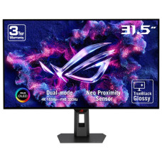 ASUS ROG Strix OLED XG32UCWG 31.5inch WOLED UHD 16:9 165Hz 4K/330Hz FHD 1300cd/m2 0.03ms 2xHDMI DP USB-C 3xUSB 3.2 G1 Type-A Black