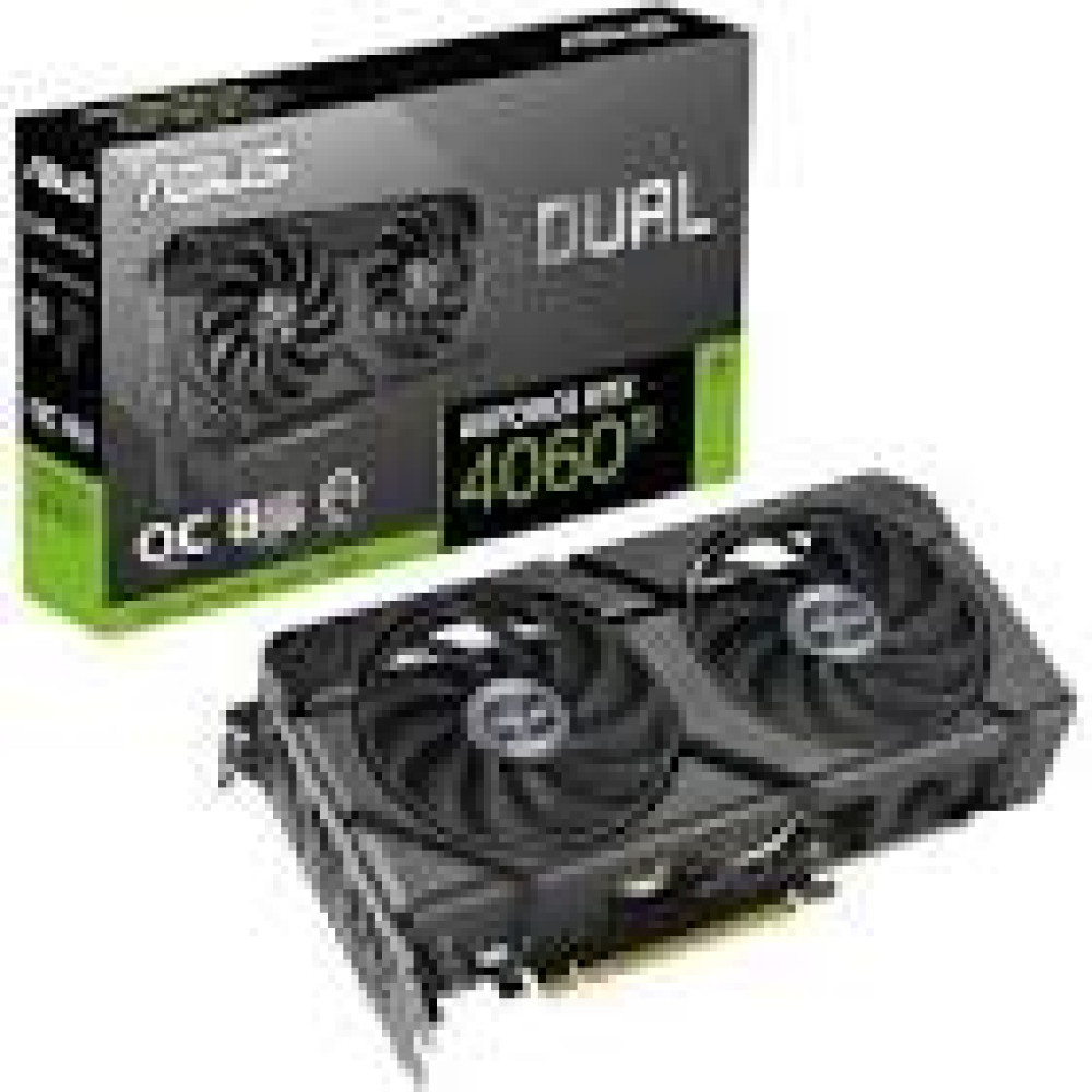 ASUS Dual GeForce RTX 4060 Ti EVO OC Edition 8GB GDDR6 PCIe 4.0 8GB GDDR6 DLSS 3 HDMI 2.1a DisplayPort 1.4a