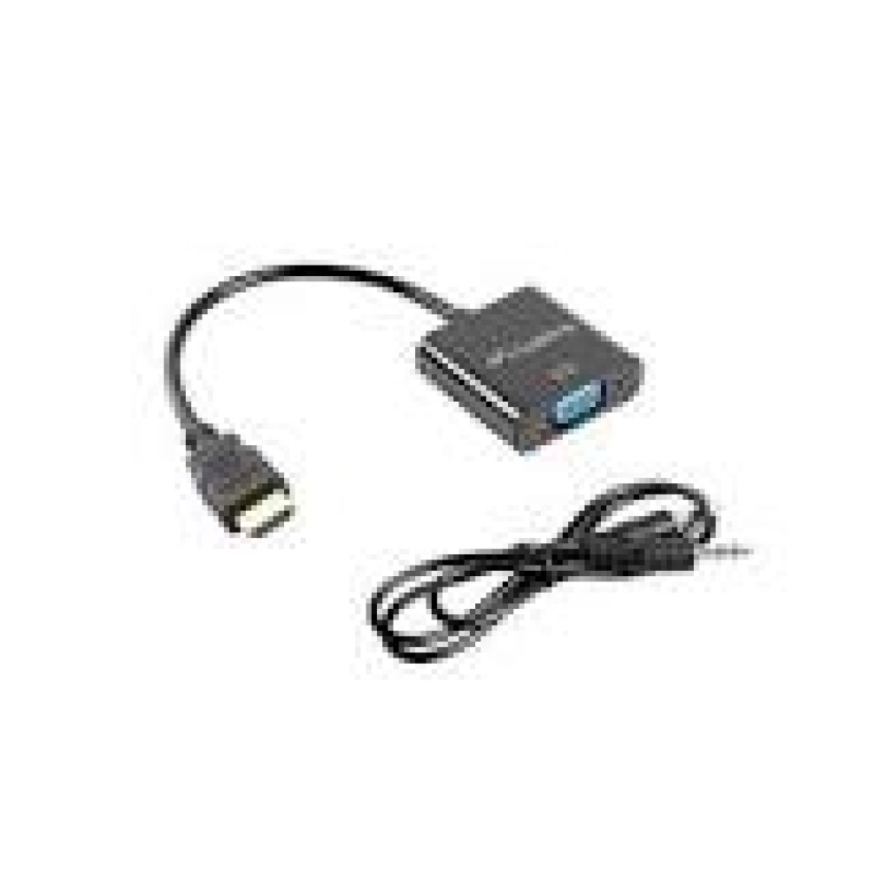LANBERG AD-0017-BK adapter HDMI-A M ->VGA F with audio cable LANBERG AD-0017-BK adapter HDMI-A M ->VGA F with audio cable