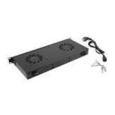 LANBERG AK-1502-B 19 Fan Unit / Ventilation Panel With LCD 2 Fans + Thermostat 230V