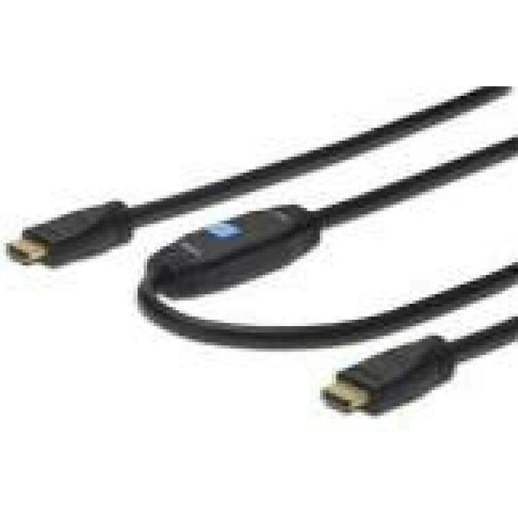 DIGITUS HDMI High Speed connection cable type A w/ amp. M/M 15.0m Full HD CE gold bl