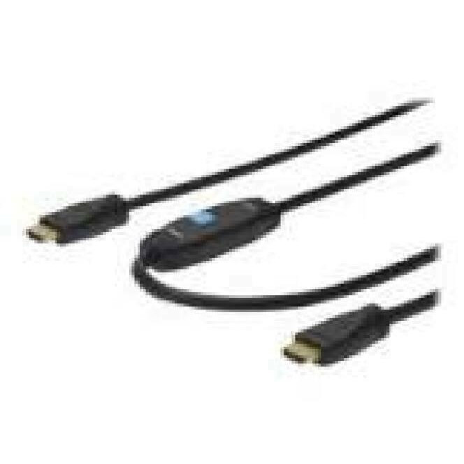 DIGITUS HDMI High Speed connection cable type A w amp. M M 20.0m w Ethernet Ultra HD 24p CE gold bl