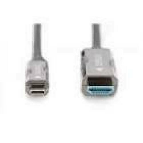 DIGITUS USB - Type C to HDMI AOC FO Adapter cable HDMI Version 2.0 Max 4Kx2K 60Hz 20m