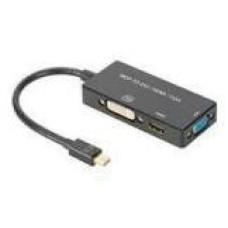 ASSMANN HDMI converter cable HDMI - DP+DVI+VGA M-F/F/F 0.2m 3 in 1 Multi-Media cable CE bl gold