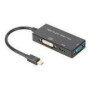 ASSMANN HDMI converter cable HDMI - DP+DVI+VGA M-F/F/F 0.2m 3 in 1 Multi-Media cable CE bl gold