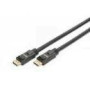 ASSMANN Displayport connection cable DP w/ amp. M/M 15.0m w/interlock Ultra HD 4K DP 1.2 CE bl gold