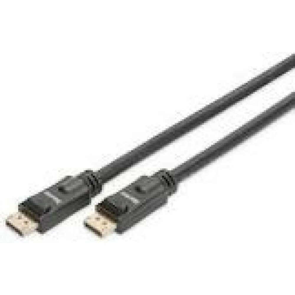 ASSMANN Displayport connection cable DP w/ amp. M/M 20.0m w/interlock Ultra HD 4K DP 1.2 CE bl gold
