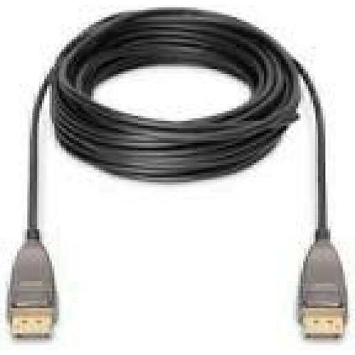 DIGITUS DisplayPort AOC Hybrid-fiber connection cable M/M 10m UHD 8K60Hz CE gold bl