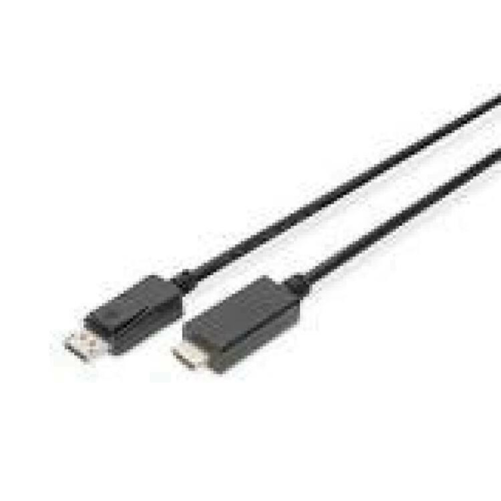 DIGITUS DisplayPort Adapter Cable DP - HDMI Type A St / St 2.0m w / War. DP 1.2 HDMI 2.0 4K / 60Hz CE black