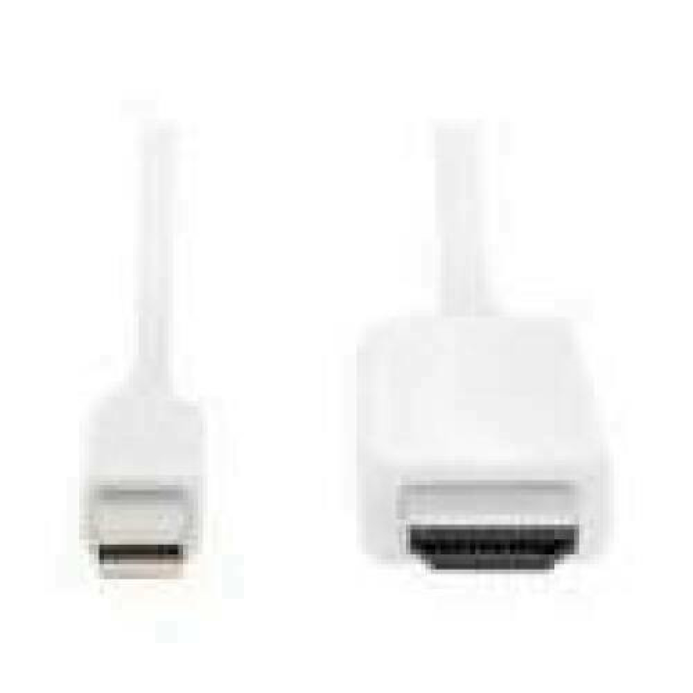 ASSMANN DisplayPort Adapter Cable mini DP - HDMI Type A St / St 2.0m DP 1.2 HDMI 2.0 4K / 60Hz CE we