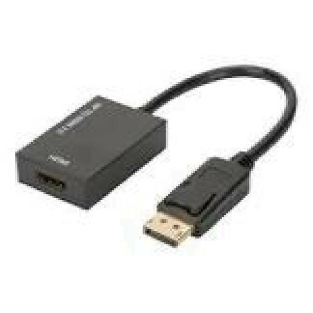 ASSMANN DisplayPort adapter cable DP - HDMI type A M/F 0.2m w/interlock HDMI Ver. 2.0 active CE gold bl