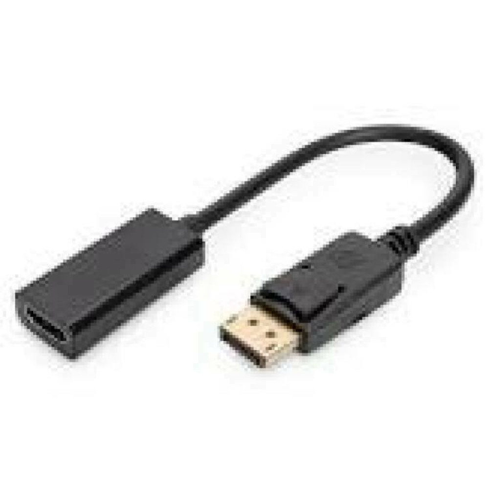 ASSMANN DisplayPort adapter cable DP - HDMI type A M/F 0.2m w/interlock HDMI Ver. 2.0 active CE gold bl